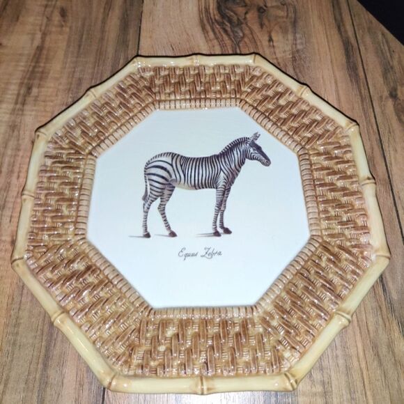 Raymond Waites Empire Equus Zebra Plate 9'in Set Of 2 - Picture 7 of 10